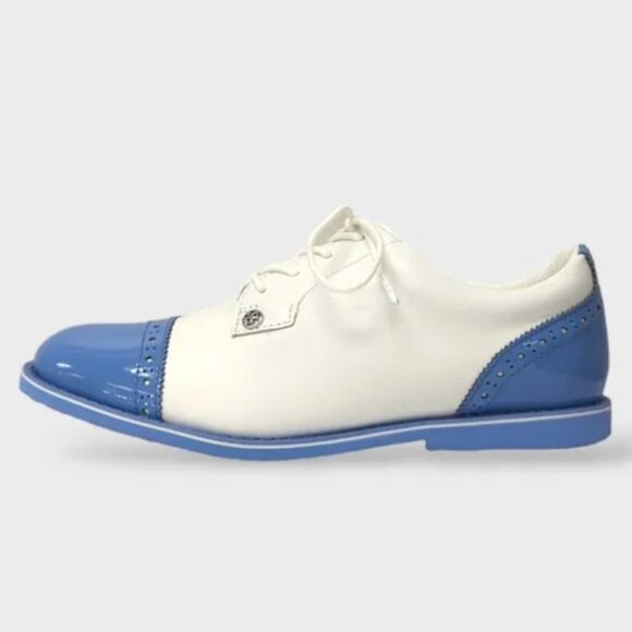 G/FORE Womens Cap Toe Gallivanter White Blue Golf Shoes US 8 NWT - Picture 5 of 9